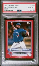 2022 Topps Mini Alek Manoah Red Parallel /5 PSA 10 Pop 1 🔥 Blue Jays