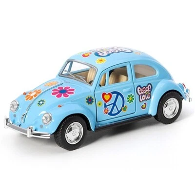 Volkswagen Maggiolino 1967 A Retrofrizione 1/32 Pace E Amore Blu - KT5375F - Immagine 1 di 2