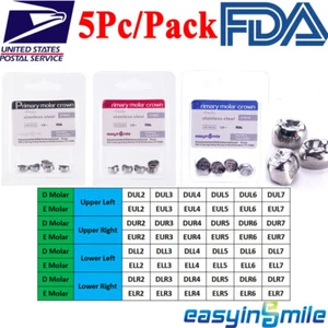5/48/96 piezas Corona Dental Niños Adultos Molar Primario Coronas Pediátricas Acero Inoxidable - Imagen 1 de 60