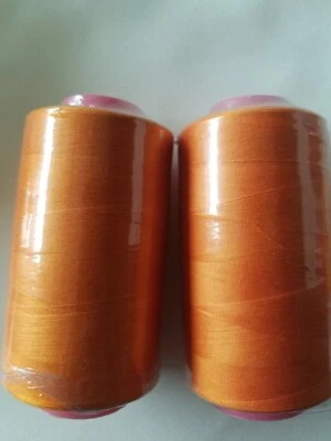 2-Pack 6000 Yards Each Spool Serger Sewing T27 Thread Cones Orange Color T27 S/2 - Image 1 of 4
