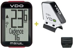 VDO Bicycle Computer - Cycle Speedometer M3.1 - Wireless - bundle with cadence 