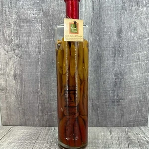 La Cucina Fresca Chili Peppers Vinegar Infused Home Decor Glass Bottle 15" Tall - Picture 1 of 9