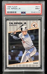 1989 Fleer Cal Ripken jr #617 PSA 9 MINT Baltimore Orioles HOF