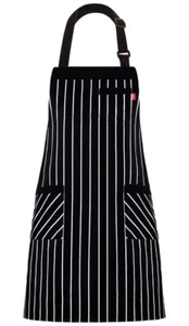 Ungeöffnete neue Alipobo Nadelstreifen Schürze Unisex Küche Koch Schürze mit 3 Taschen - Bild 1 von 11