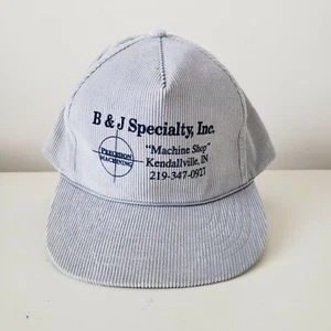 VINTAGE B & J Specialty Inc Machine Shop Hat Cap Snap Back Gray Kendallville IN - Picture 1 of 11
