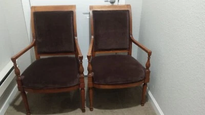 Pair of C. 1800 French Directoire Fauteuil Armchairs Birch w/ Maple - Image 1 of 4