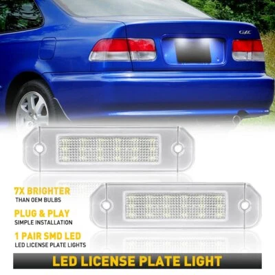 AUXITO LED License Plate Lamp for 92-00 Honda Civic 2 Door Coupe Rear Tag Light - Image 1 of 4