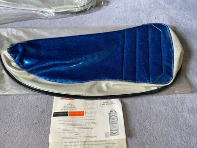 Harley 52780-66 Blue Silver Zodiac Seat Cover Kit Buddy Seat NOS OEM - Image 1 of 4