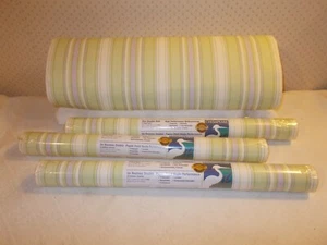 3--Chesapeake Wallcoverings Wallpaper CK130415 Lavender/Lime Striped Pre pasted - Picture 1 of 7