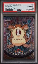 2000 Topps Chrome Raticate Pokémon TV Card #20 PSA GEM MT 10