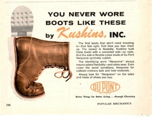 1964 Print Ad Du Pont Kushins You Never Wore Boots Like These Neoprene Work - Bild 1 von 1