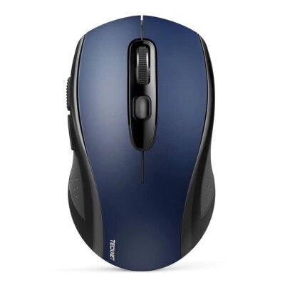 TECKNET Tri-mode  Bluetooth Mouse 2.4G Wireless Portable Optical 01832 Blue - Image 1 of 4