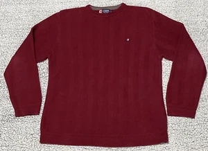 Chaps Men’s Size M Red Knitted Pullover Crew Neck Long Sleeve Sweater - Picture 1 of 8