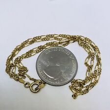 3.5g 925 ITALY FIGARO LINK NECKLACE CHAIN MARKED VERMEIL STAMPED JEWELRY 20”
