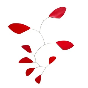 Abstract Modern Funky Red Hanging Mobile Painted Steel New Gift Museum  - Picture 1 of 1