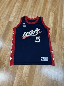Grant Hill USA Team Olympics Champion Basketball Jersey Youth Sz XL 18/20 - Picture 1 of 10