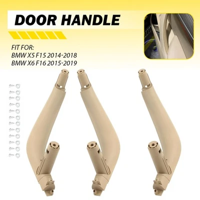 3x Cubierta de manija de moldura de puerta interior para BMW X5 F15 2014-18 X6 F16 2015-19 beige Foto 1 de 4