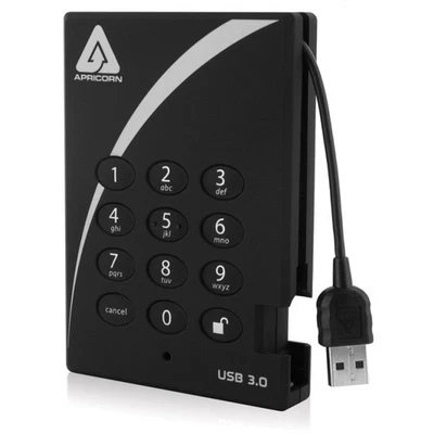 Disco duro Apricorn Aegis Candado 2 TB cifrado USB 3.0 con acceso PIN Foto 1 de 4