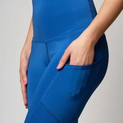 Legging de bolsillo estilo libre Emily Hsu Designs nuevo con etiquetas en azul Foto 1 de 4