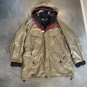 Eddie Bauer EBTek Goretex Jacket Coat Mens M Green Weatherproof Hood Ripstop - Picture 1 of 14