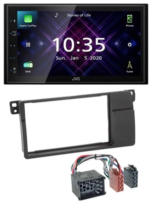 JVC DAB 2DIN MP3 Bluetooth USB Autoradio für BMW 3er E46 Rundpin großem Navi - Bild 1 von 4