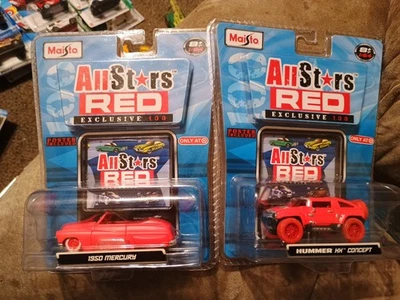  2 coches Maisto All Stars rojo 1950 Mercury, Hummer HX Concept... exclusivo de Target Foto 1 de 4
