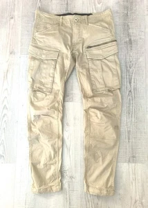 G Star Pantalone Cargo Uomo Rovic 3D Conico Zip / Taglia 34W x 34L / Beige Sabbia - Foto 1 di 10