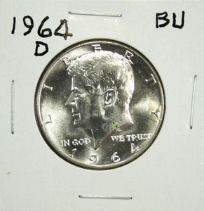 1964-D Silber Kennedy Half Dollar Stempelglanz #CM - Bild 1 von 2
