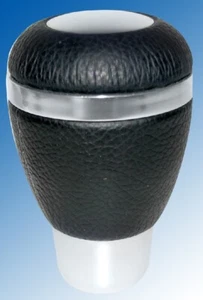 Eufab Schaltknauf chrom-leder schwarz ,  universal - Bild 1 von 1