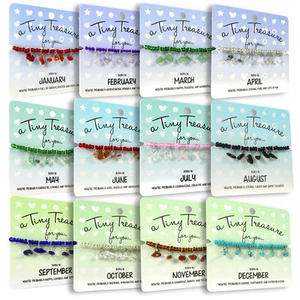 TINY TREASURES - Birthstone Bracelet Birthday Month Gift Bead and Gemstone  - Picture 1 of 24