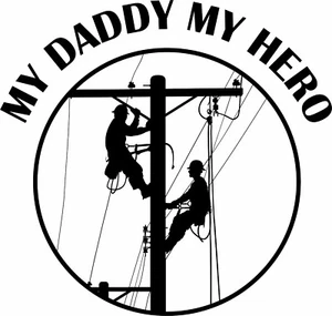 Lineman Electrician Hero Daddy Linemen Car Truck Window Vinyl Decal Sticker - Bild 1 von 1