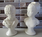 Vintage Pair of ESCO Hand Finished Art Repro Busts of Brongniart Children