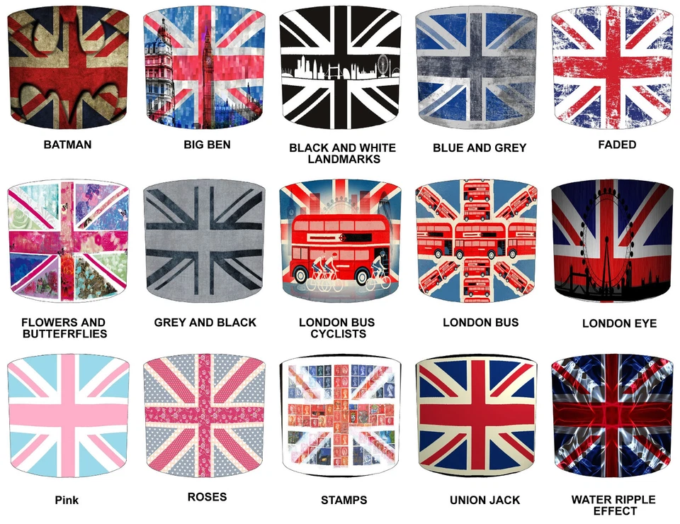 Banderas Union Jack hechas a mano pantalla de techo pantallas de lámpara de mesa pantallas colgantes Foto 1 de 1