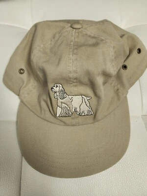 Sombrero de Frijol LL De Colección Beige Ajustable Correa Cocker Spaniel Perro Papá Gorra Foto 1 de 4