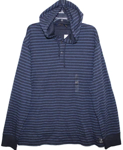 Polo Ralph Lauren Para Hombres Azul Marino Rayas Sudadera con Capucha L/S Camisa Nueva con Etiquetas $99 Talla S - Imagen 1 de 4