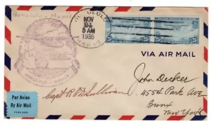FAM 14-2 PAA Clipper Flug Honolulu HI - Manila PI signierter Pilot Sullivan 1935 - Bild 1 von 2