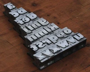 a-z Bleischrift 27mm Bleialphabet Buchstaben Letter Stempel Bleistempel Lettern - Bild 1 von 2
