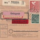 Karta paczkowa 1948: Eichenberg nach Haar, Pilne, Through Eilboten