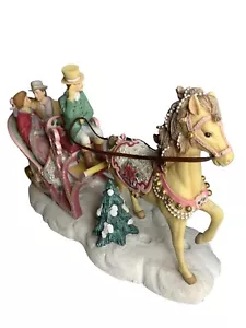 San Francisco Music Box Company Sentimental Rose Couple in Sleigh Beautiful Ltd - Picture 1 of 12