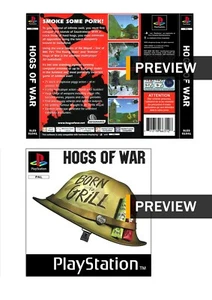 Hogs Of War PlayStation Replacement PS1 Inlay Covers Front Back - Picture 1 of 6