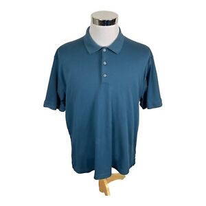 Hathaway Polo Shirt Mens Large L Blue Pima Cotton Golf Preppy Short Sleeve