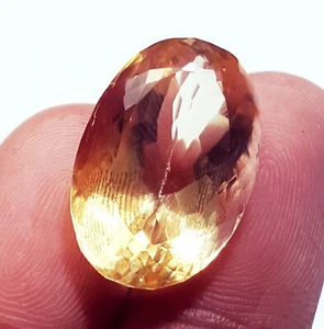 100 % Naturel Citrine 18,85 Ct Forme Ovale Pierre Précieuse Certifiée Loose - Picture 1 of 5