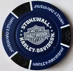STONEWALL HARLEY-DAVIDSON Orange VA Blue/Black Signature Poker Chip - Picture 1 of 2