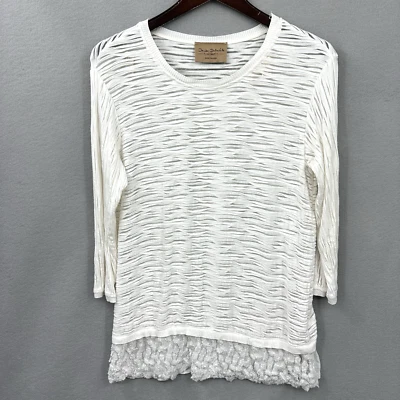 Elisa Cavaletti Daniela Dallavalle Blouse Womens Large Sheer Quiet Luxury READ - Image 1 of 4