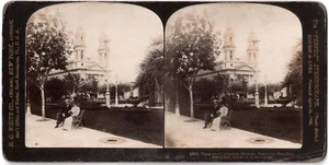 Argentinien.Argentina.Rosario.Platz und Kathedrale.Plaza y.Stereoview.Stereo Foto - Bild 1 von 1