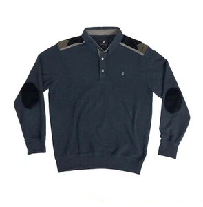 Gorena Yacht Club Marine Line Polo Sweater Pullover Ellenbogen Patches Academia Large - Bild 1 von 4
