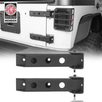 Juego de bisagras de puerta trasera negras de acero de alta resistencia de 2 piezas para Jeep Wrangler JK 2007-2018 Foto 1 de 4