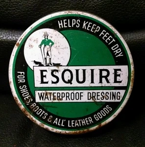 Esquire Waterproof Dressing Advertising Tin, Vintage - Picture 1 of 6