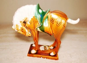 Vintage Chinese Tang Dynasty Glazed Horse Statue Figurine - Picture 1 of 9