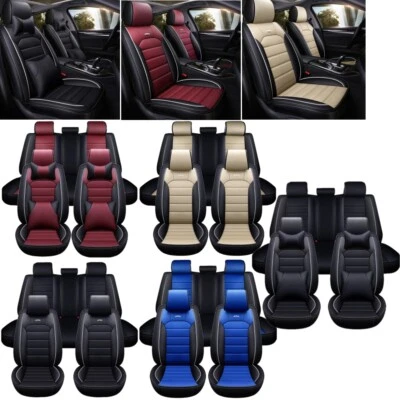 For Honda Accord Civic Car Seat Covers Full Set Leather Front Rear Protectors - Image 1 of 4